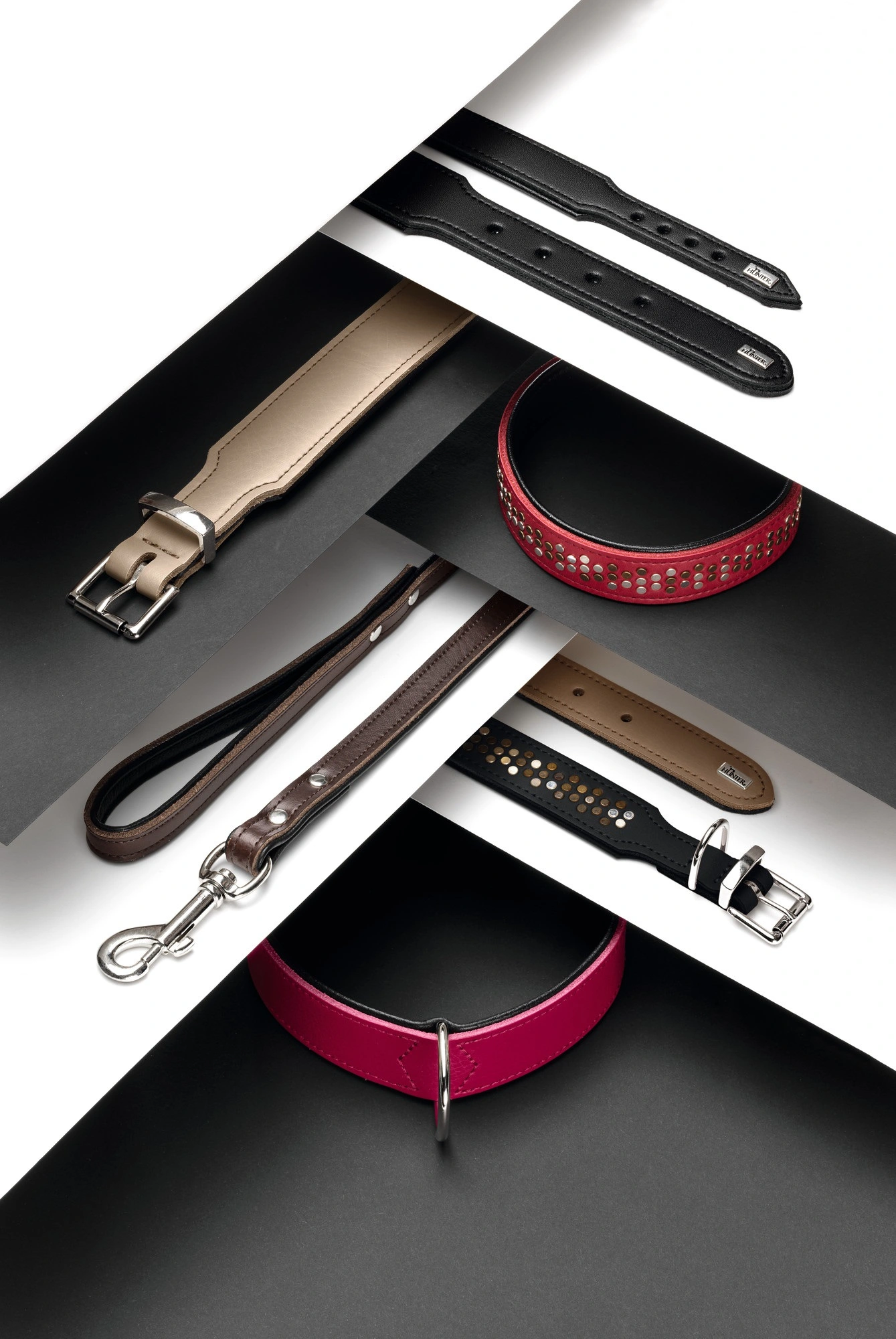 Hunter Basic halsbånd str.50 Stone - 35,0-43,0 cm